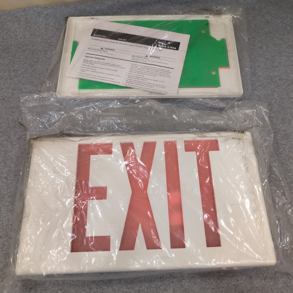 Sure-Lites LPX Self Powered LED Exit Sign White Red Green‎ 120/277V 049-267